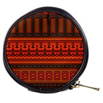 Boho Aztec Rust Orange Color Stripes Mini Makeup Bag Front