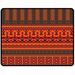 Boho Aztec Rust Orange Color Stripes Fleece Blanket (medium)  by SpinnyChairDesigns