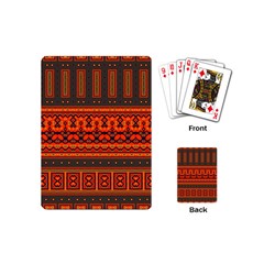 Boho Aztec Rust Orange Color Stripes Playing Cards Single Design (mini) by SpinnyChairDesigns