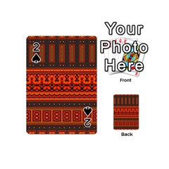 Boho Aztec Rust Orange Color Stripes Playing Cards 54 Designs (mini) by SpinnyChairDesigns