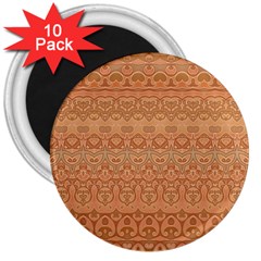 Boho Fancy Peach  3  Magnets (10 Pack)  by SpinnyChairDesigns