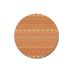 Boho Fancy Peach  Magnet 3  (round) by SpinnyChairDesigns