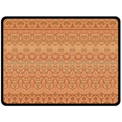 Boho Fancy Peach  Fleece Blanket (large)  by SpinnyChairDesigns