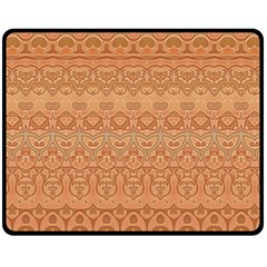 Boho Fancy Peach  Fleece Blanket (medium)  by SpinnyChairDesigns