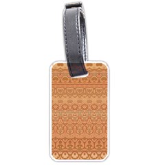 Boho Fancy Peach  Luggage Tag (one Side) by SpinnyChairDesigns