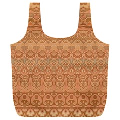 Boho Fancy Peach  Full Print Recycle Bag (xxl) by SpinnyChairDesigns