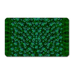 Leaf Forest And Blue Flowers In Peace Magnet (rectangular) by pepitasart