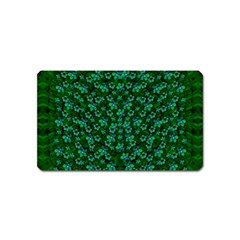 Leaf Forest And Blue Flowers In Peace Magnet (name Card) by pepitasart