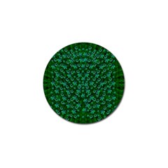 Leaf Forest And Blue Flowers In Peace Golf Ball Marker by pepitasart