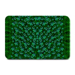 Leaf Forest And Blue Flowers In Peace Plate Mats by pepitasart