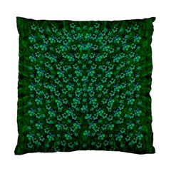 Leaf Forest And Blue Flowers In Peace Standard Cushion Case (two Sides) by pepitasart