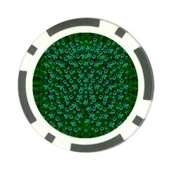 Leaf Forest And Blue Flowers In Peace Poker Chip Card Guard (10 Pack) by pepitasart