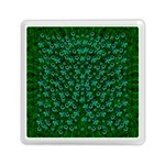 Leaf Forest And Blue Flowers In Peace Memory Card Reader (Square) Front