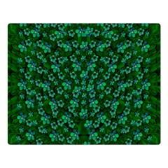 Leaf Forest And Blue Flowers In Peace Double Sided Flano Blanket (large)  by pepitasart