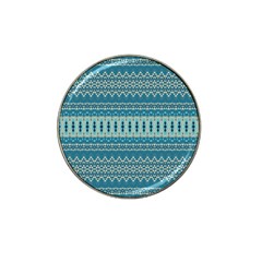 Boho Blue Teal Striped Hat Clip Ball Marker (4 Pack) by SpinnyChairDesigns