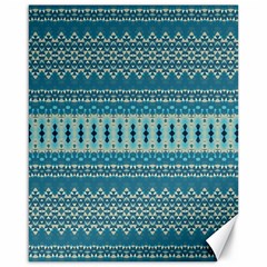 Boho Blue Teal Striped Canvas 16  X 20  by SpinnyChairDesigns