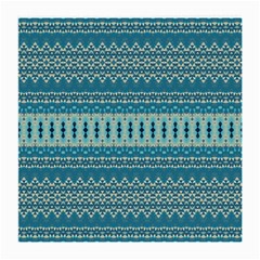 Boho Blue Teal Striped Medium Glasses Cloth by SpinnyChairDesigns