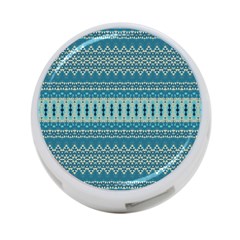 Boho Blue Teal Striped 4-port Usb Hub (one Side) by SpinnyChairDesigns