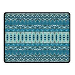 Boho Blue Teal Striped Fleece Blanket (small) by SpinnyChairDesigns