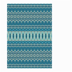 Boho Blue Teal Striped Small Garden Flag (two Sides) by SpinnyChairDesigns