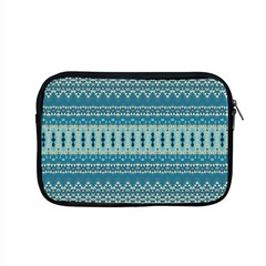 Boho Blue Teal Striped Apple Macbook Pro 15  Zipper Case by SpinnyChairDesigns