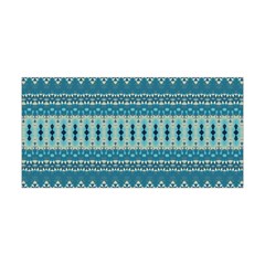 Boho Blue Teal Striped Yoga Headband by SpinnyChairDesigns