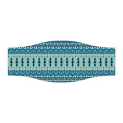 Boho Blue Teal Striped Stretchable Headband by SpinnyChairDesigns