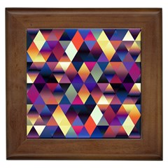 Colorful Geometric  Framed Tile by SpinnyChairDesigns