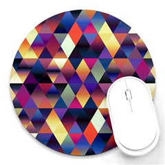 Colorful Geometric  Round Mousepads