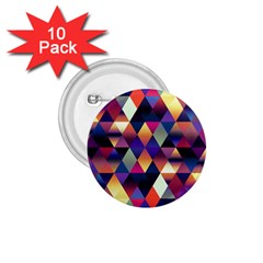 Colorful Geometric  1 75  Buttons (10 Pack) by SpinnyChairDesigns