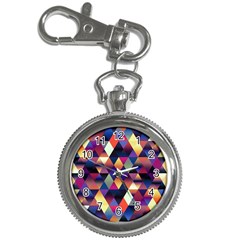 Colorful Geometric  Key Chain Watches by SpinnyChairDesigns