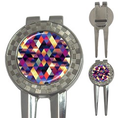 Colorful Geometric  3-in-1 Golf Divots by SpinnyChairDesigns