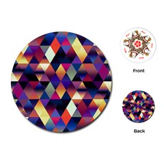 Colorful Geometric  Playing Cards Single Design (round) by SpinnyChairDesigns