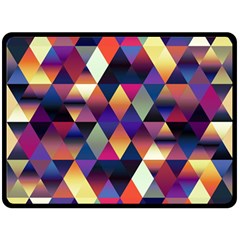 Colorful Geometric  Fleece Blanket (large)  by SpinnyChairDesigns