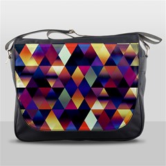 Colorful Geometric  Messenger Bag by SpinnyChairDesigns