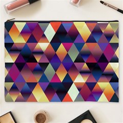 Colorful Geometric  Cosmetic Bag (xxxl) by SpinnyChairDesigns