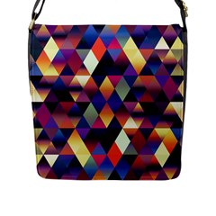 Colorful Geometric  Flap Closure Messenger Bag (l) by SpinnyChairDesigns