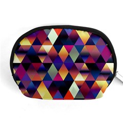 Colorful Geometric  Accessory Pouch (medium) by SpinnyChairDesigns