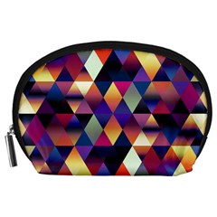 Colorful Geometric  Accessory Pouch (large) by SpinnyChairDesigns