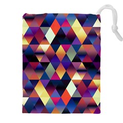 Colorful Geometric  Drawstring Pouch (5xl) by SpinnyChairDesigns