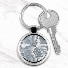 Faded Blue Grunge Key Chain (round) by SpinnyChairDesigns