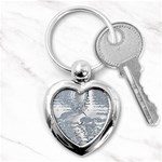 Faded Blue Grunge Key Chain (Heart) Front