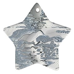 Faded Blue Grunge Star Ornament (two Sides) by SpinnyChairDesigns