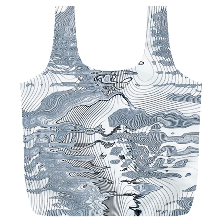 Faded Blue Grunge Full Print Recycle Bag (XXXL)