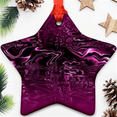 Magenta Black Swirl Ornament (star) by SpinnyChairDesigns