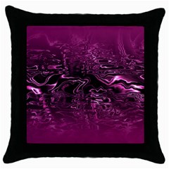 Magenta Black Swirl Throw Pillow Case (black) by SpinnyChairDesigns