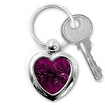 Magenta Black Swirl Key Chain (Heart) Front