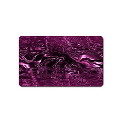 Magenta Black Swirl Magnet (name Card) by SpinnyChairDesigns