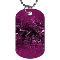 Magenta Black Swirl Dog Tag (two Sides) by SpinnyChairDesigns