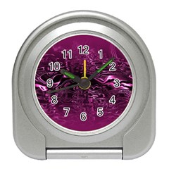 Magenta Black Swirl Travel Alarm Clock by SpinnyChairDesigns